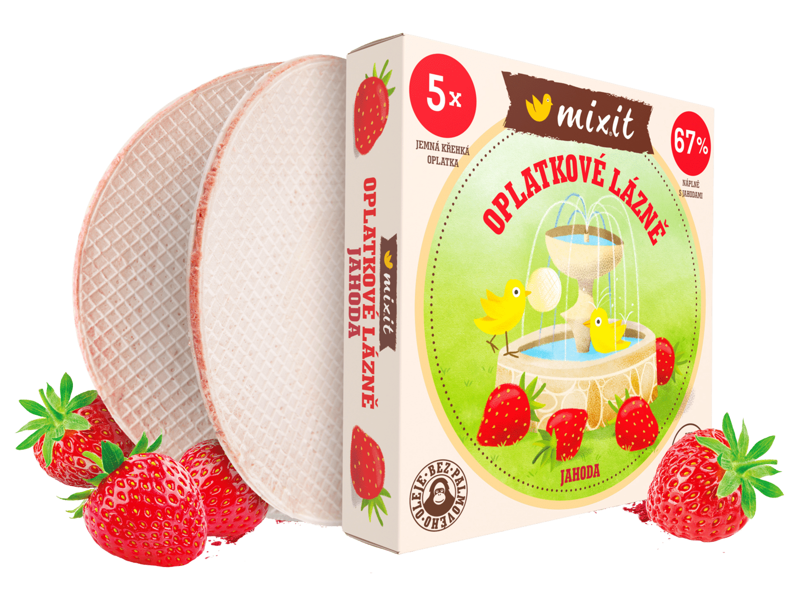 MIXIT Oplatkové lázně – Jahoda 150 g
