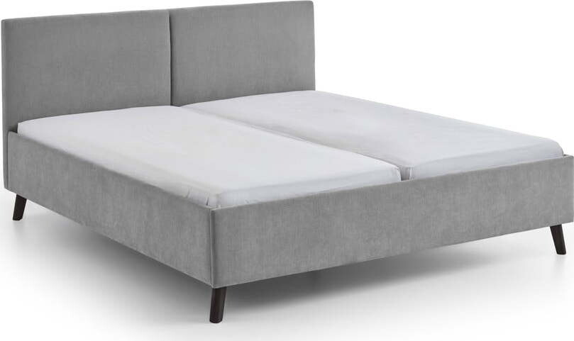 Šedá čalouněná dvoulůžková postel s roštem 160x200 cm Piano – Meise Möbel