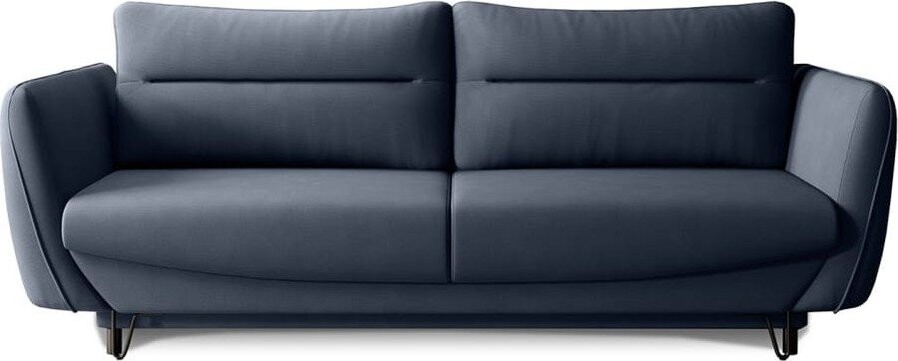 Modrá žinylková rozkládací/s úložným prostorem pohovka 236 cm Silva – ELTAP