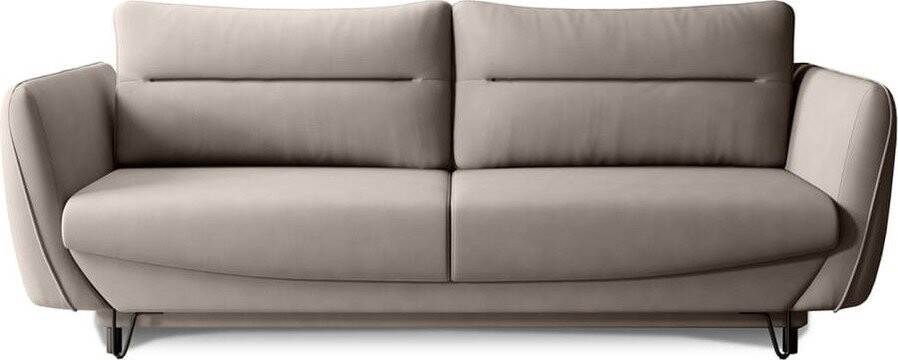 Béžová žinylková rozkládací/s úložným prostorem pohovka 236 cm Silva – ELTAP