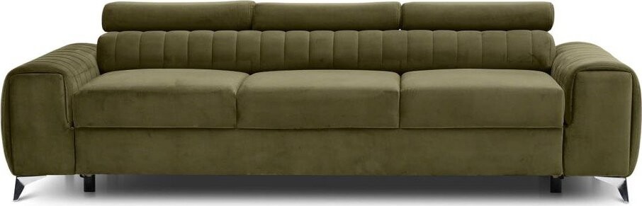 Khaki sametová rozkládací pohovka 261 cm Laurence – ELTAP