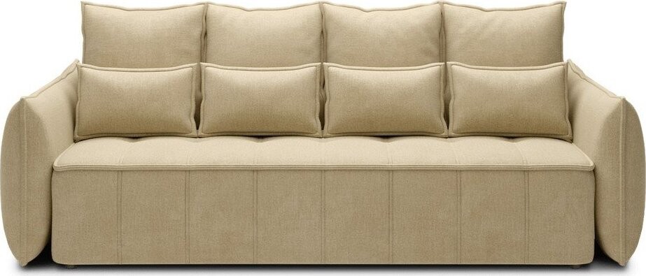 Béžová sametová rozkládací/s úložným prostorem pohovka 242 cm Weltton – ELTAP