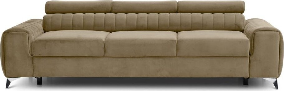 Světle hnědá sametová rozkládací pohovka 261 cm Laurence – ELTAP