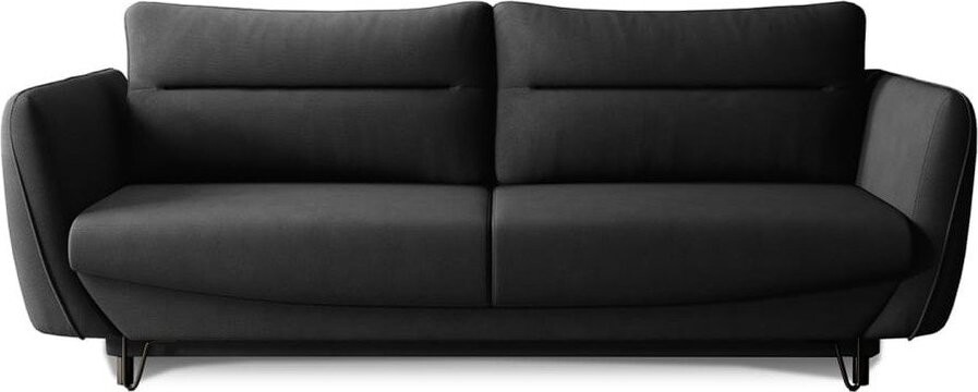 Černá žinylková rozkládací/s úložným prostorem pohovka 236 cm Silva – ELTAP