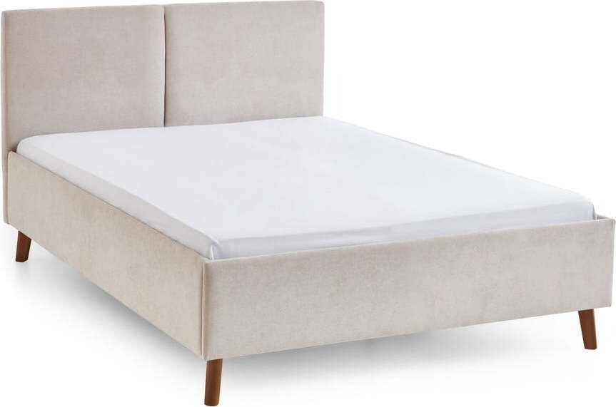 Béžová čalouněná dvoulůžková postel s roštem 140x200 cm Piano – Meise Möbel