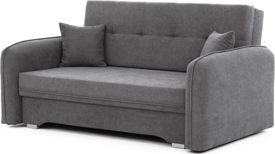 Šedá žinylková rozkládací/s úložným prostorem pohovka 155 cm Laine – ELTAP