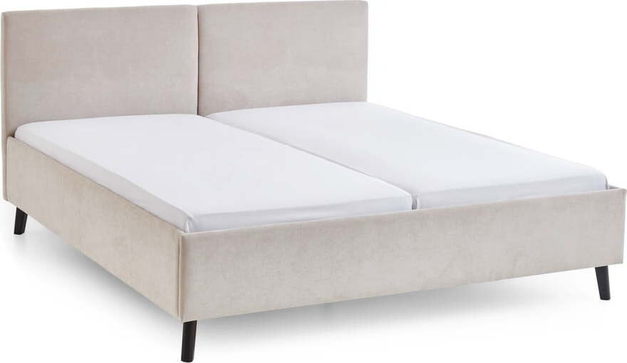Béžová čalouněná dvoulůžková postel s roštem 160x200 cm Piano – Meise Möbel