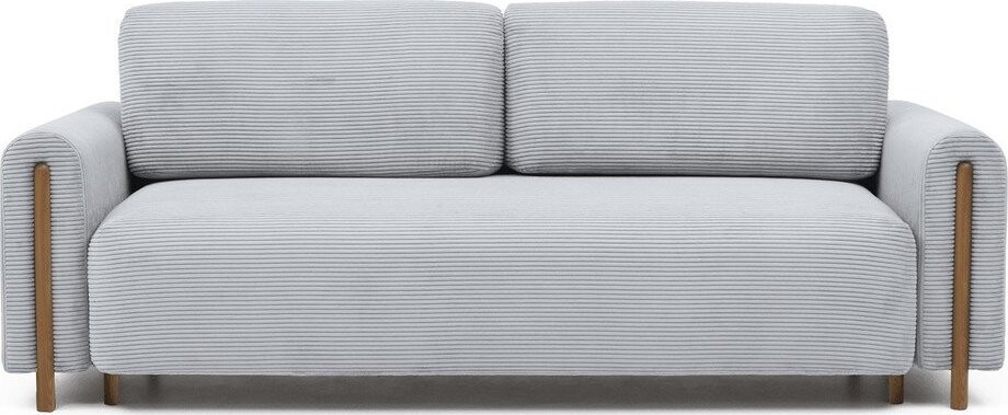 Šedá manšestrová rozkládací/s úložným prostorem pohovka 244 cm Arcadova – ELTAP