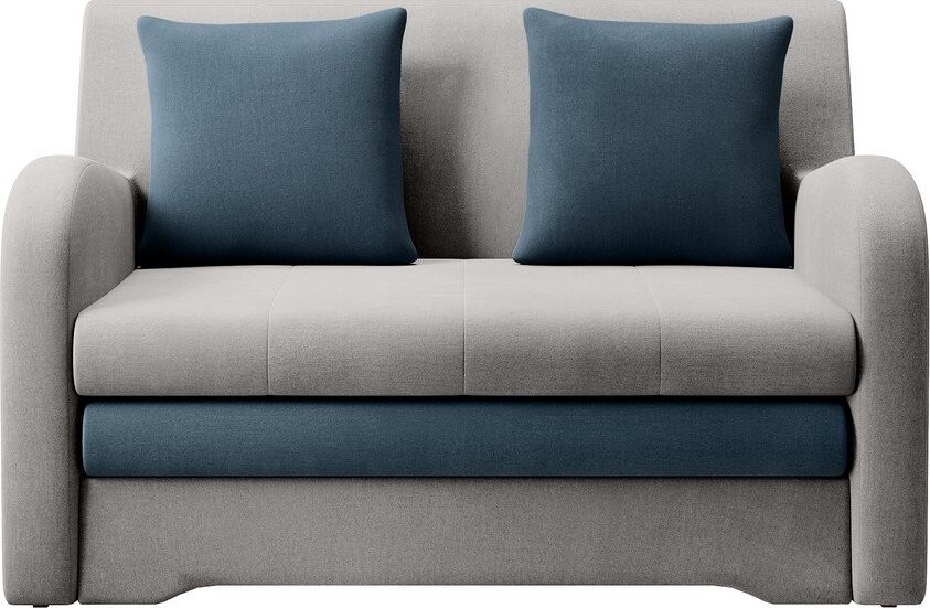 Modrá/světle šedá sametová rozkládací pohovka 130 cm Ario – ELTAP