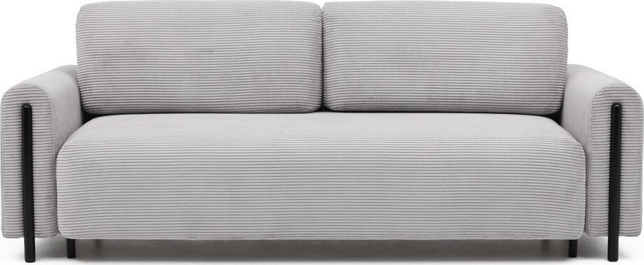 Světle šedá manšestrová rozkládací/s úložným prostorem pohovka 244 cm Arcadova – ELTAP