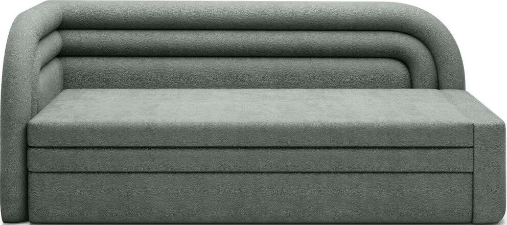 Zelená žinylková rozkládací/s úložným prostorem pohovka levý roh 223 cm Fabillo – ELTAP