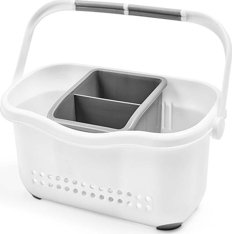 Bílo-šedý košík k dřezu Addis Caddy