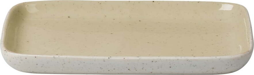 Béžový keramický servírovací talíř Blomus Sablo, 13,5 x 10 cm