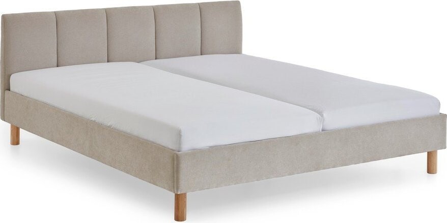 Béžová čalouněná dvoulůžková postel bez roštu 180x200 cm Joker – Meise Möbel