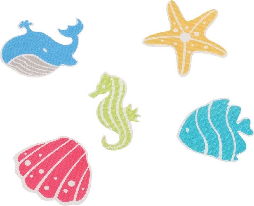 Dětské protiskluzové podložky v sadě 5 ks do vany 12x12 cm Waterworld – Spirella