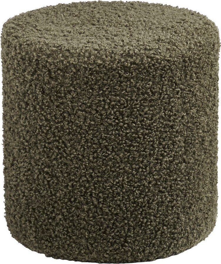 Zelený taburet z textilie bouclé Ejby – House Nordic