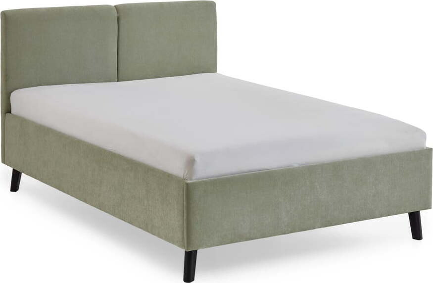 Světle zelená čalouněná dvoulůžková postel s roštem 140x200 cm Piano – Meise Möbel