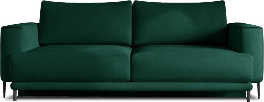 Zelená sametová rozkládací/s úložným prostorem pohovka 260 cm Dalia – ELTAP