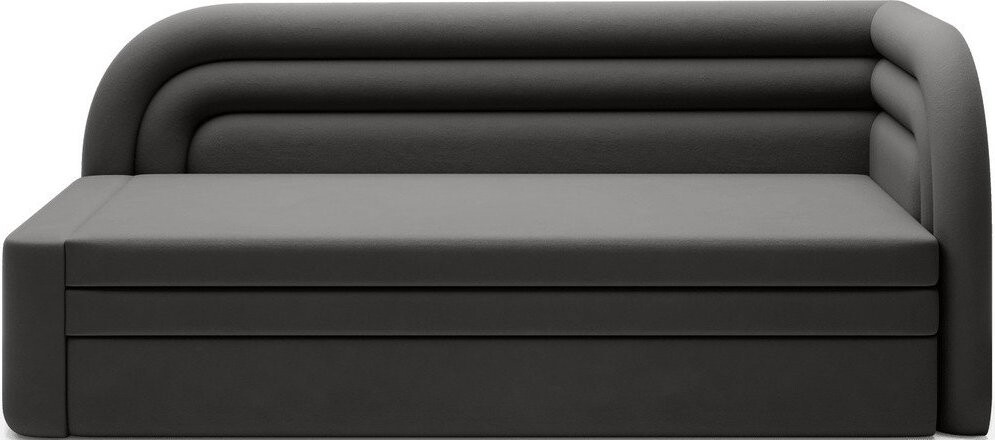 Šedá sametová rozkládací/s úložným prostorem pohovka pravý roh 223 cm Fabillo – ELTAP