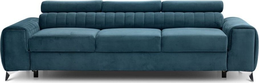 Modrá sametová rozkládací pohovka 261 cm Laurence – ELTAP