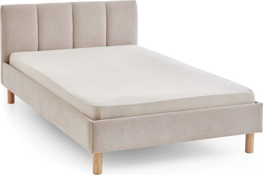 Béžová čalouněná dvoulůžková postel bez roštu 140x200 cm Joker – Meise Möbel