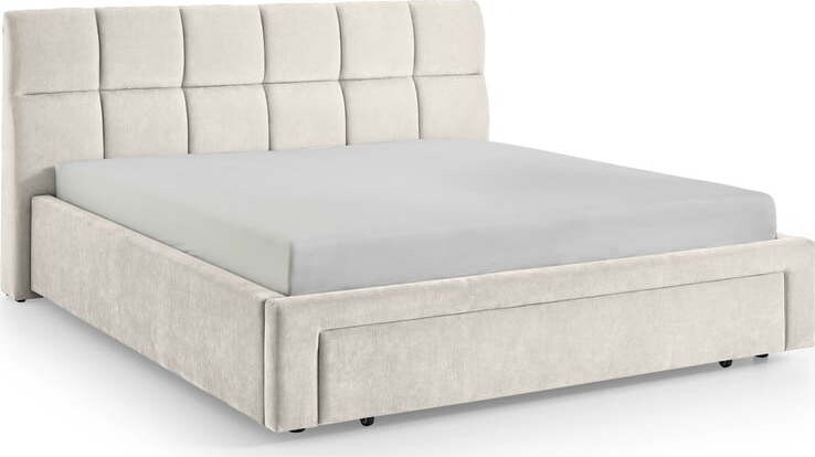 Béžová čalouněná dvoulůžková postel bez roštu 180x200 cm Canyon – Meise Möbel