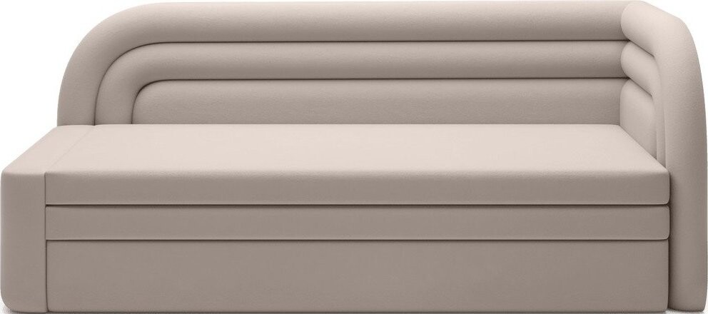 Béžová sametová rozkládací/s úložným prostorem pohovka pravý roh 223 cm Fabillo – ELTAP