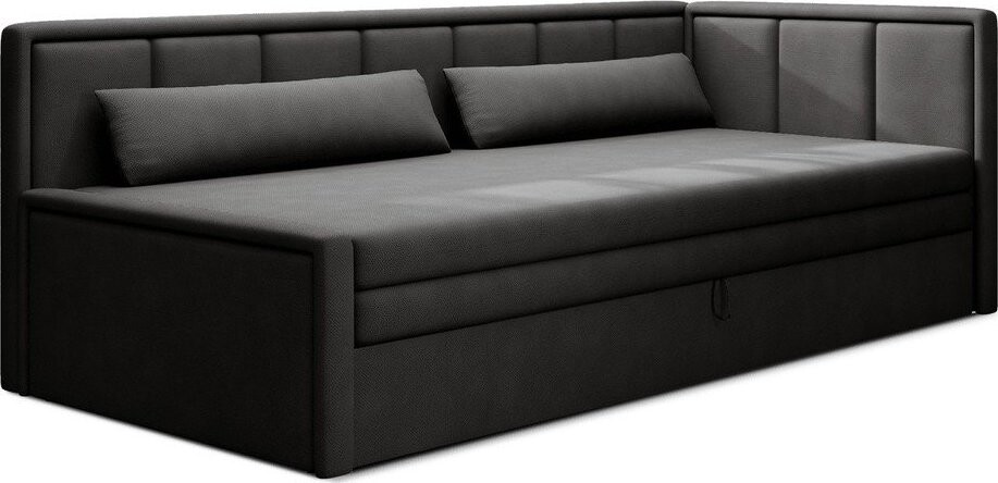 Tmavě šedá žinylková rozkládací/s úložným prostorem pohovka 214 cm Fulgeo – ELTAP