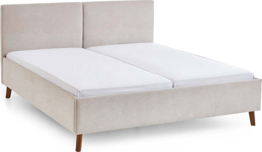 Béžová čalouněná dvoulůžková postel s roštem 180x200 cm Piano – Meise Möbel