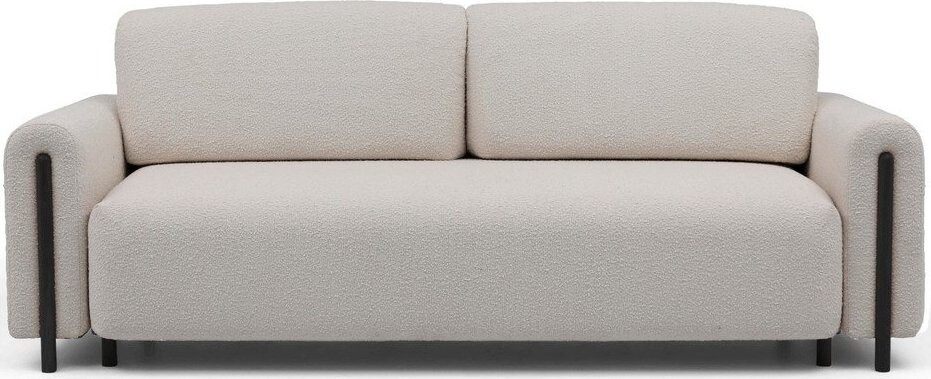 Šedobéžová rozkládací/s úložným prostorem pohovka z textilie bouclé 244 cm Arcadova – ELTAP