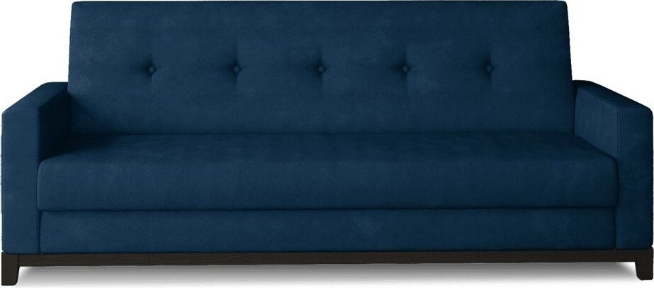 Modrá sametová rozkládací/s úložným prostorem pohovka 216 cm Selene – ELTAP