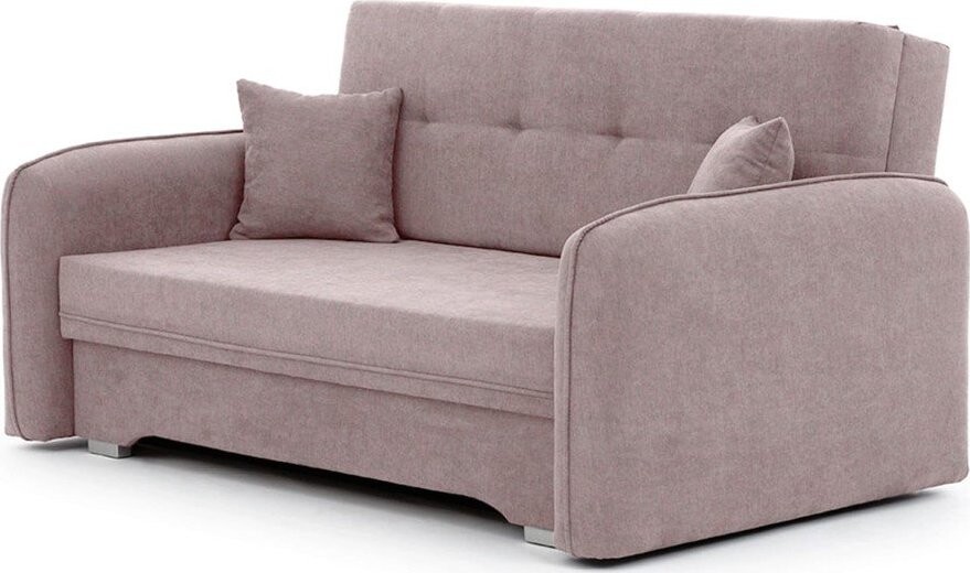 Růžová žinylková rozkládací/s úložným prostorem pohovka 155 cm Laine – ELTAP