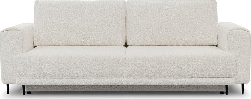 Krémová rozkládací/s úložným prostorem pohovka z textilie bouclé 260 cm Dalia – ELTAP