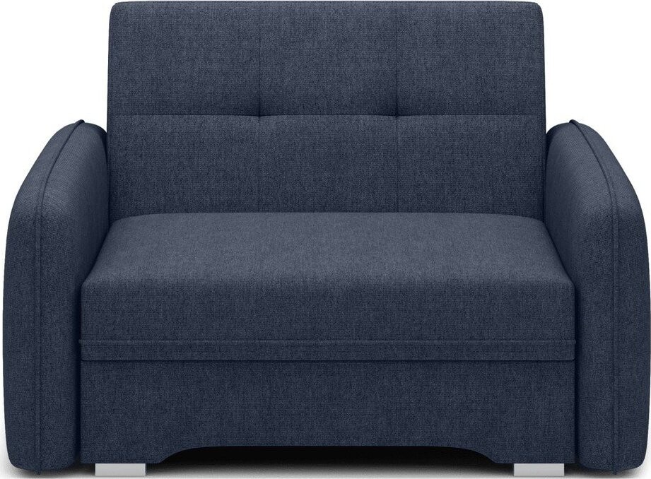 Tmavě modrá žinylková rozkládací/s úložným prostorem pohovka 102 cm Laine – ELTAP