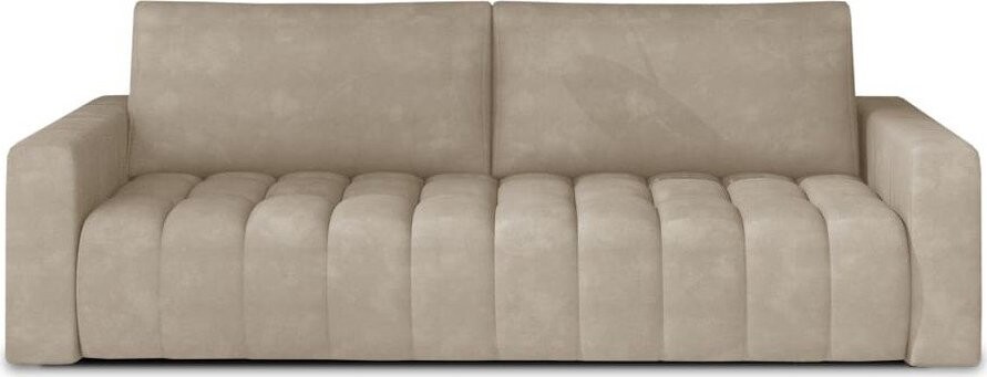 Béžová sametová rozkládací/s úložným prostorem pohovka 247 cm Lazaro – ELTAP