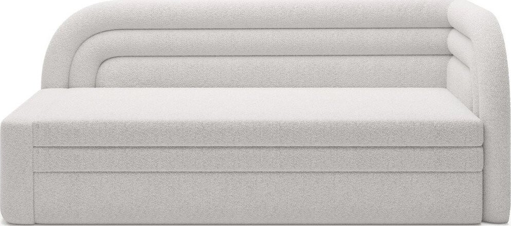 Krémová rozkládací/s úložným prostorem pohovka z textilie bouclé pravý roh 223 cm Fabillo – ELTAP