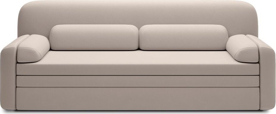 Béžová sametová rozkládací/s úložným prostorem pohovka 236 cm Elioss – ELTAP