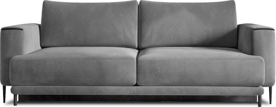 Tmavě šedá sametová rozkládací/s úložným prostorem pohovka 260 cm Dalia – ELTAP