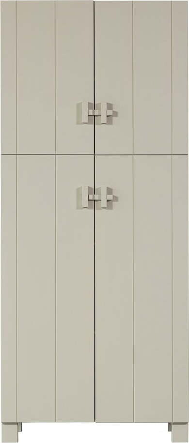 Světle šedá šatní skříň z borovicového dřeva 90x210x55 cm Mees – WOOOD