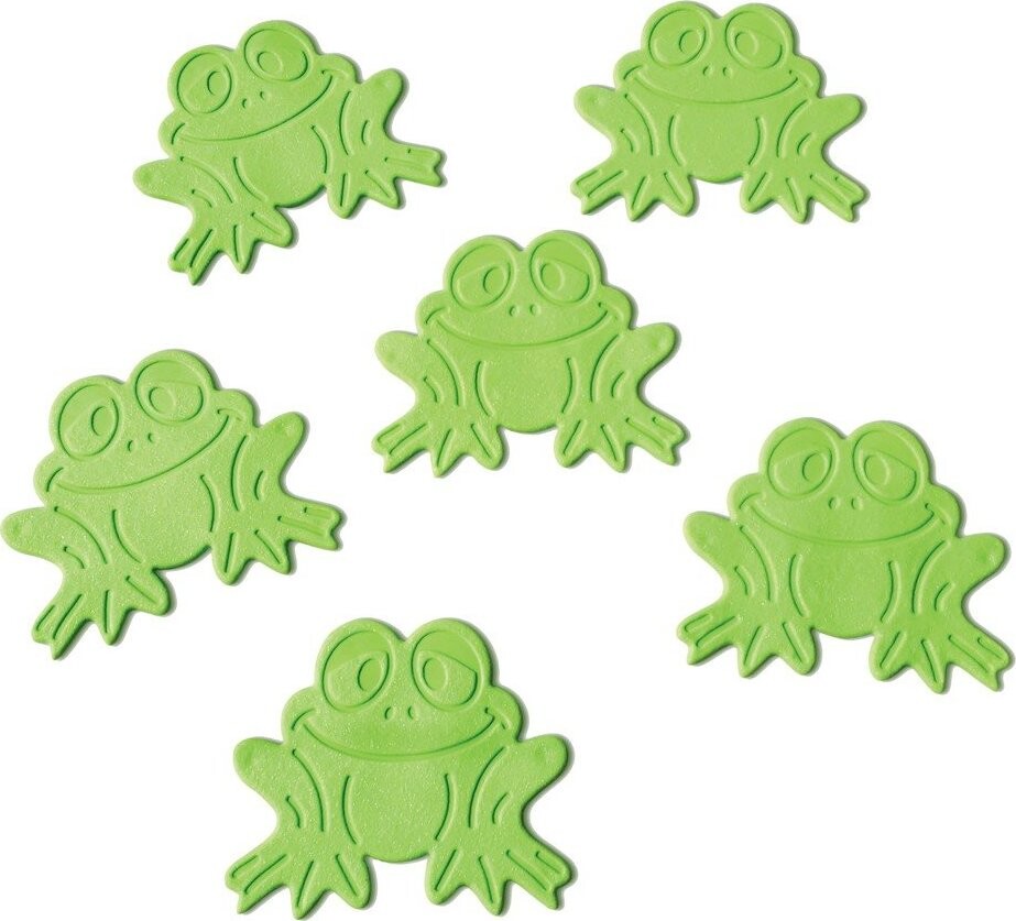 Dětské protiskluzové podložky v sadě 6 ks do vany 9x8 cm Grenouilles – Spirella
