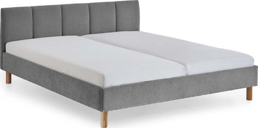 Šedá čalouněná dvoulůžková postel bez roštu 180x200 cm Joker – Meise Möbel