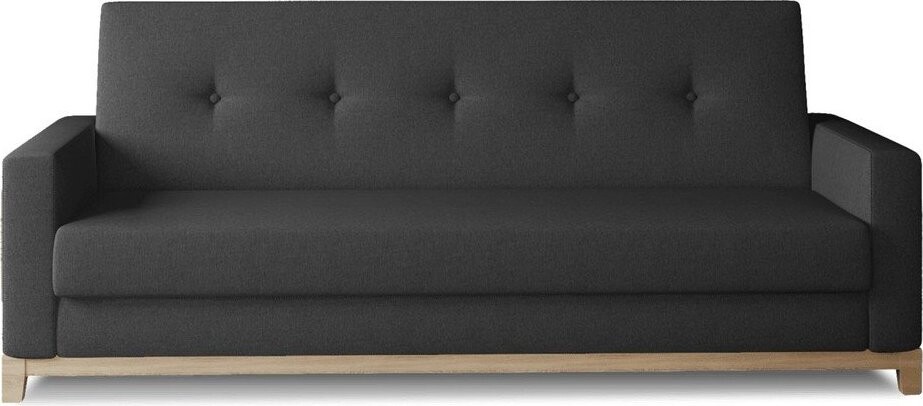 Černá rozkládací/s úložným prostorem pohovka 216 cm Selene – ELTAP