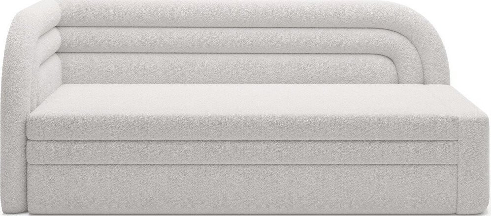 Krémová rozkládací/s úložným prostorem pohovka z textilie bouclé levý roh 223 cm Fabillo – ELTAP