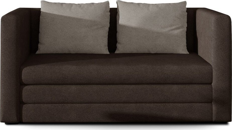 Hnědá žinylková rozkládací pohovka 132 cm Neva – ELTAP