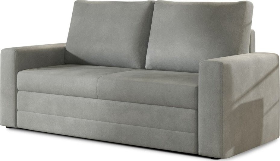 Světle šedá sametová rozkládací/s úložným prostorem pohovka 151 cm Wave – ELTAP