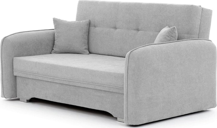 Světle šedá žinylková rozkládací/s úložným prostorem pohovka 155 cm Laine – ELTAP