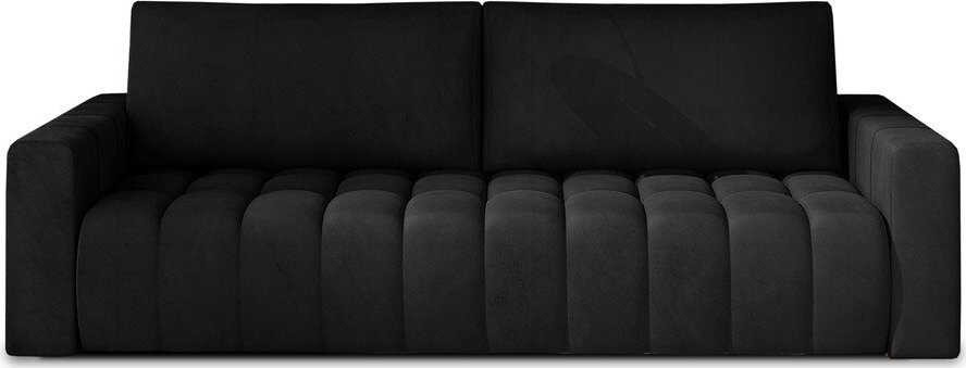 Černá sametová rozkládací/s úložným prostorem pohovka 247 cm Lazaro – ELTAP