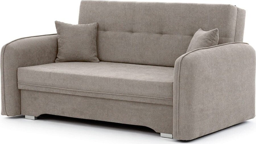 Béžová žinylková rozkládací/s úložným prostorem pohovka 155 cm Laine – ELTAP