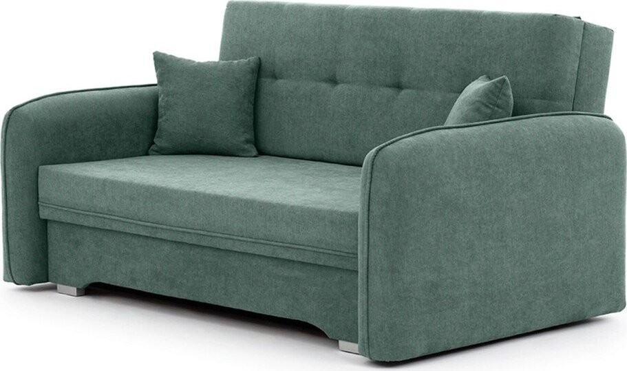 Zelená žinylková rozkládací/s úložným prostorem pohovka 155 cm Laine – ELTAP