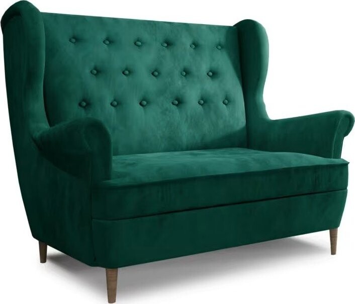 Tmavě zelená sametová pohovka 150 cm Aros – ELTAP